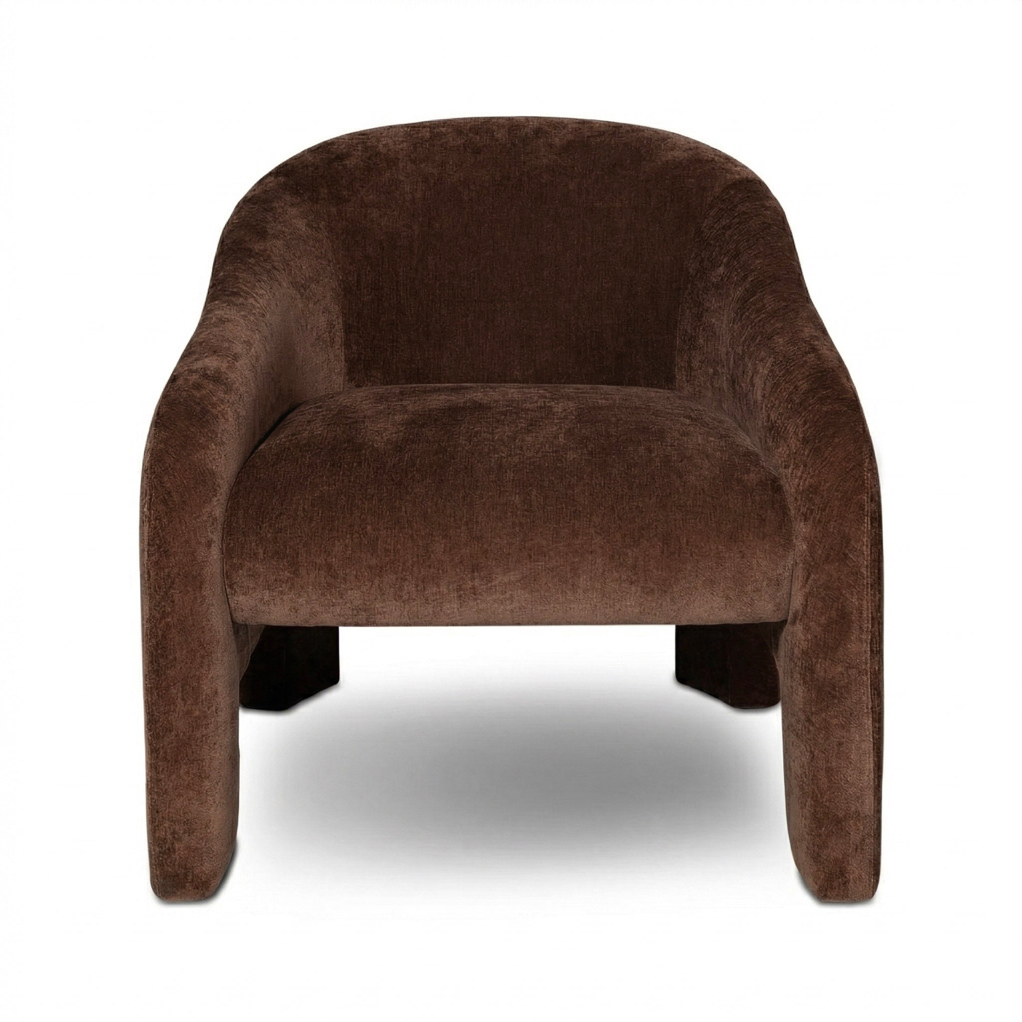 Farrah Chair — Velvet Coffee Sculptural Accent Chair - sculptural velvet accent chair in rich velvet coffee | Image 1 | InSTYLE Home & Rugs