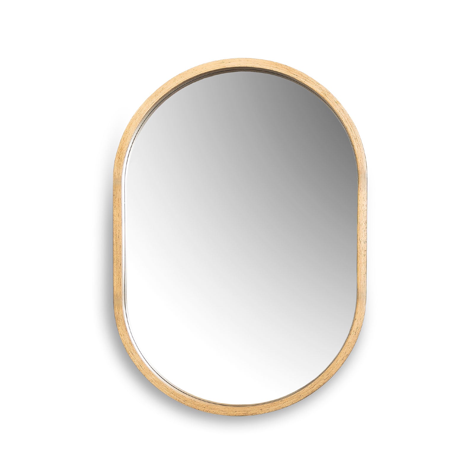 Fawn Oval Mirror in a natural wood frame | InSTYLE Home & Rugs