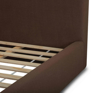 Filly upholstered bed in Velvet Coffee with curved headboard | InSTYLE Home & Rugs