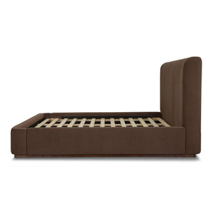 Filly upholstered bed in Velvet Coffee with curved headboard | InSTYLE Home & Rugs