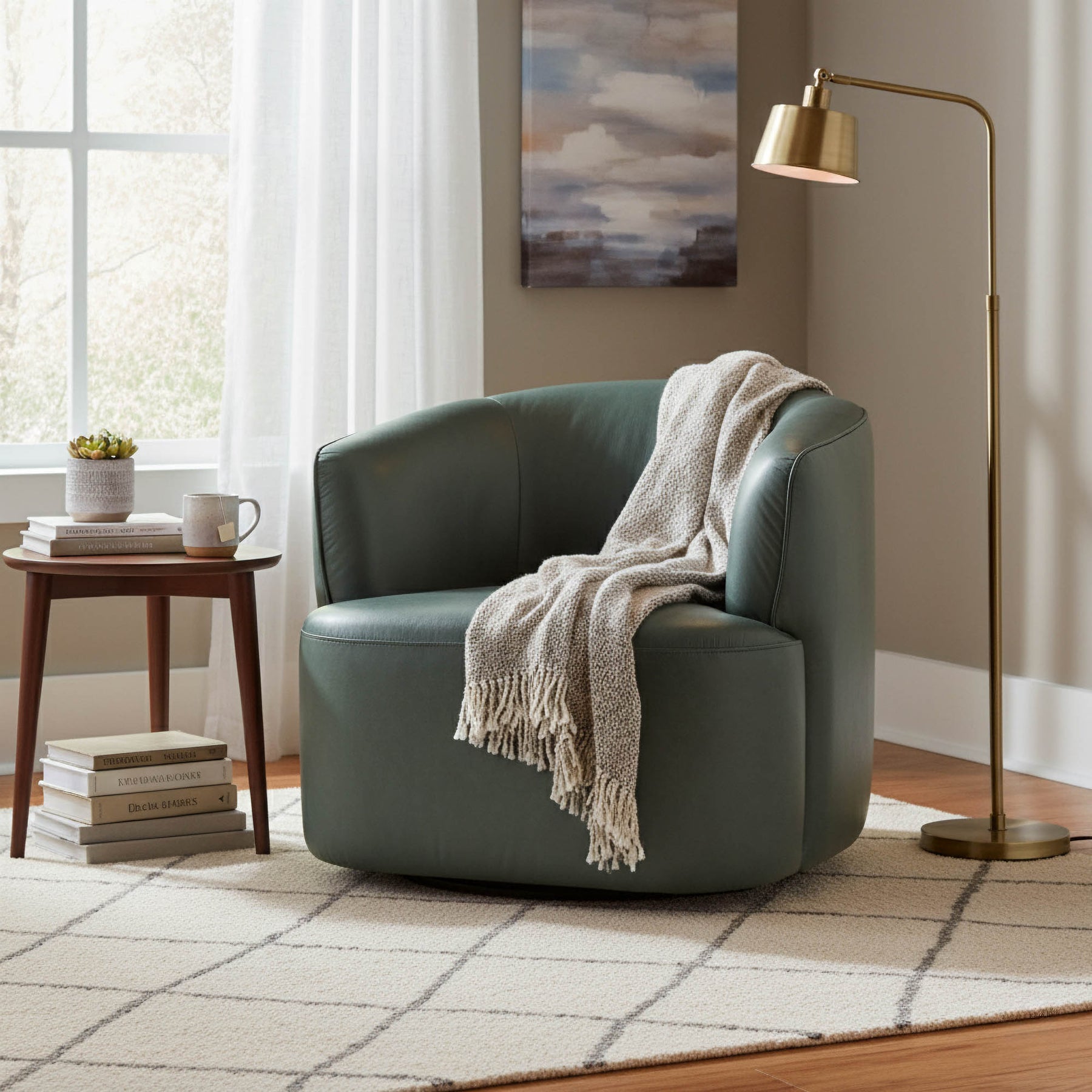 Fireside Swivel Club Chair - comfortable seating for dining and office spaces | Image 2 | InSTYLE Home & Rugs