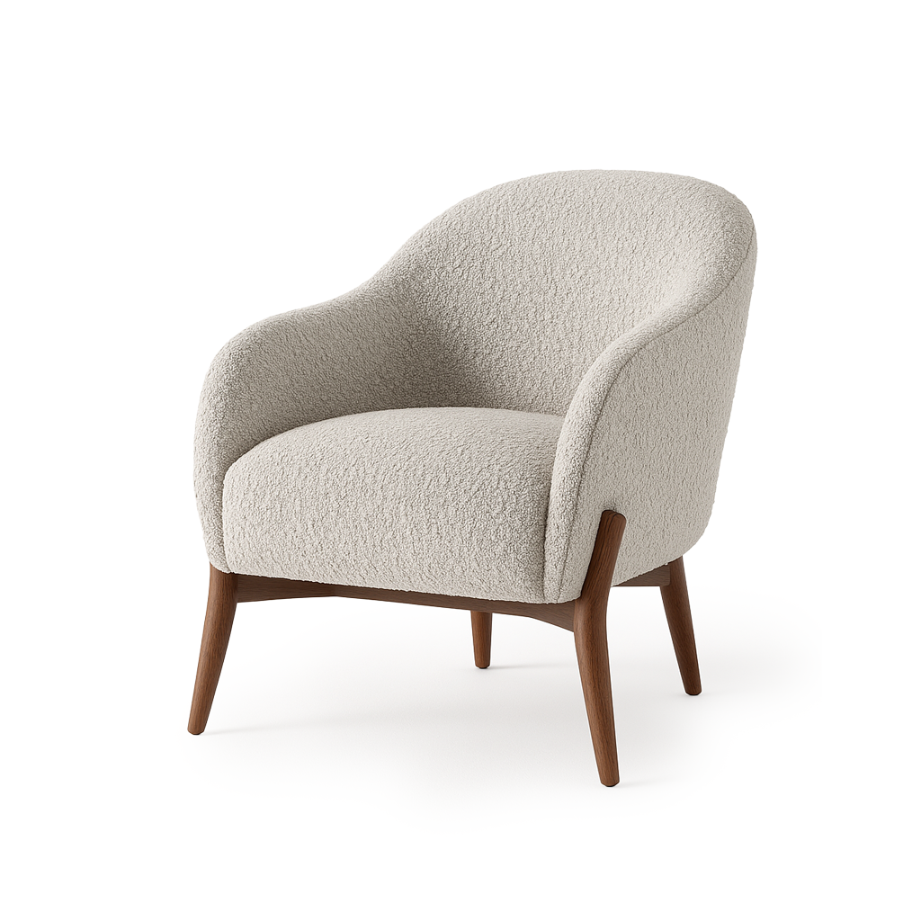 Fox Accent Chair with a Scandinavian silhouette and walnut legs | InSTYLE Home & Rugs
