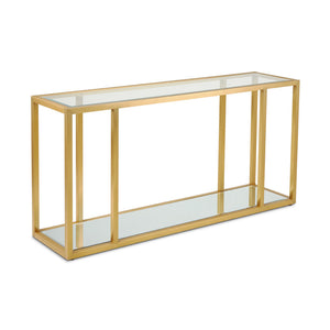 CASPIAN Console Table GY-CST-8206-BG BRUSHED GOLD, tempered glass with mirror base - versatile tables for living rooms and entryways | Image 2 | InSTYLE Home & Rugs