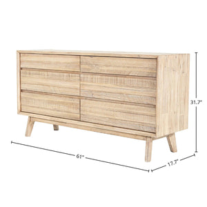 Gia 6 Drawer Dresser - sleek storage solutions for bedrooms | Image 3 | InSTYLE Home & Rugs