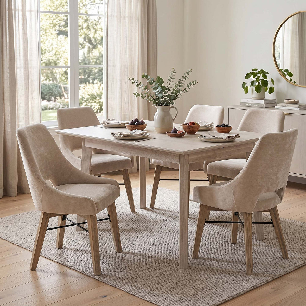 Gia Small Extension Dining Table w/ Butterfly System 55/71” - elegant seating for dining areas | Image 2 | InSTYLE Home & Rugs