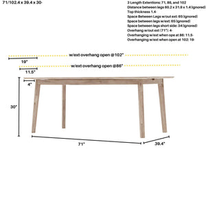 Gia Extension Dining Table 71/102" - elegant seating for dining areas | Image 3 | InSTYLE Home & Rugs