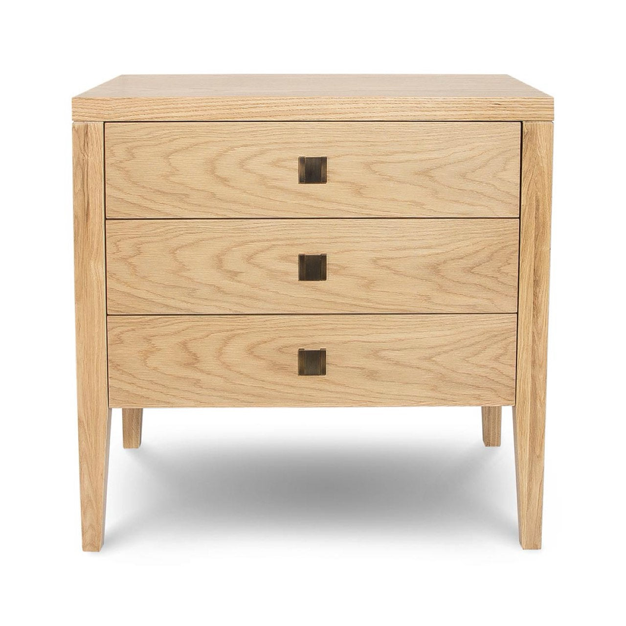 Hara 3-Drawer Dresser in walnut grain veneer with brushed gold hardware | InSTYLE Home & Rugs