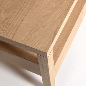 Hara Coffee Table in natural oak with drawer and brushed gold hardware | InSTYLE Home & Rugs