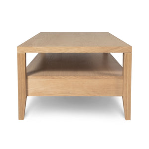 Hara Coffee Table in natural oak with drawer and brushed gold hardware | InSTYLE Home & Rugs