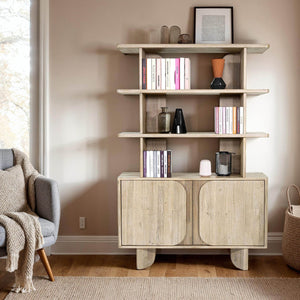 Haru Bookcase - wooden bookcases with multiple shelves for ample storage | Image 2 | InSTYLE Home & Rugs