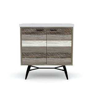 Metro Havana Vanity W31 inch in Solid Acacia Wood and Metal with White Basin - | Image 3 | InSTYLE Home & Rugs