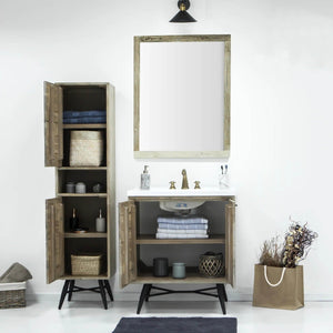 Metro Havana Vanity W31 inch in Solid Acacia Wood and Metal with White Basin - | Image 7 | InSTYLE Home & Rugs