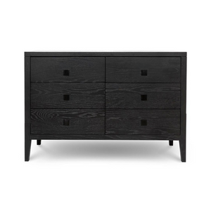Hara 6-Drawer Tall Dresser — Beech Veneer with Brushed Gold - six-drawer tall dresser in beech veneer with brushed gold hardware | Image 3 | InSTYLE Home & Rugs