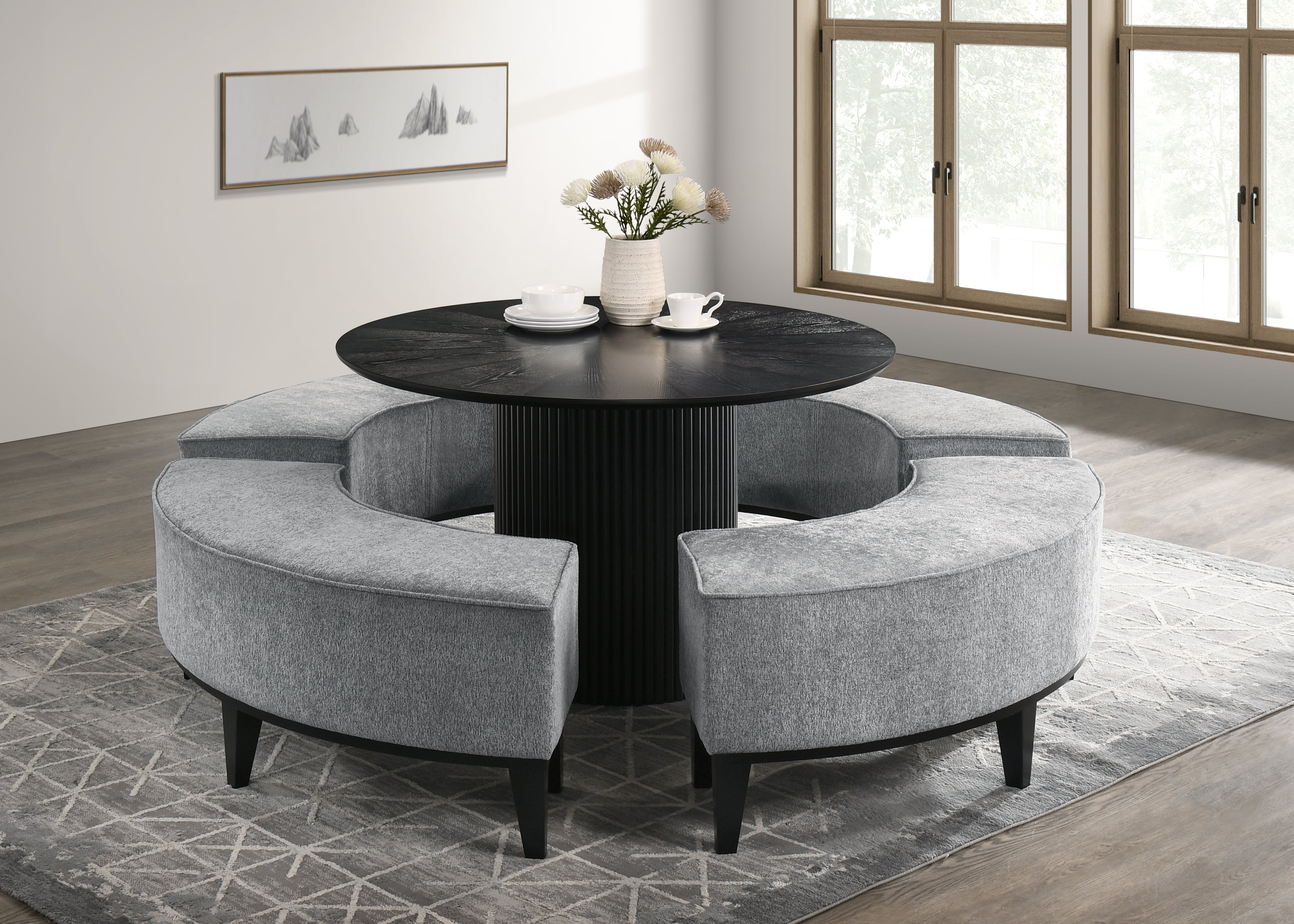 Harmony Solid Wood Dining Table GY-DT-1949 Black ash finish - comfortable dining experience | Image 1 | InSTYLE Home & Rugs