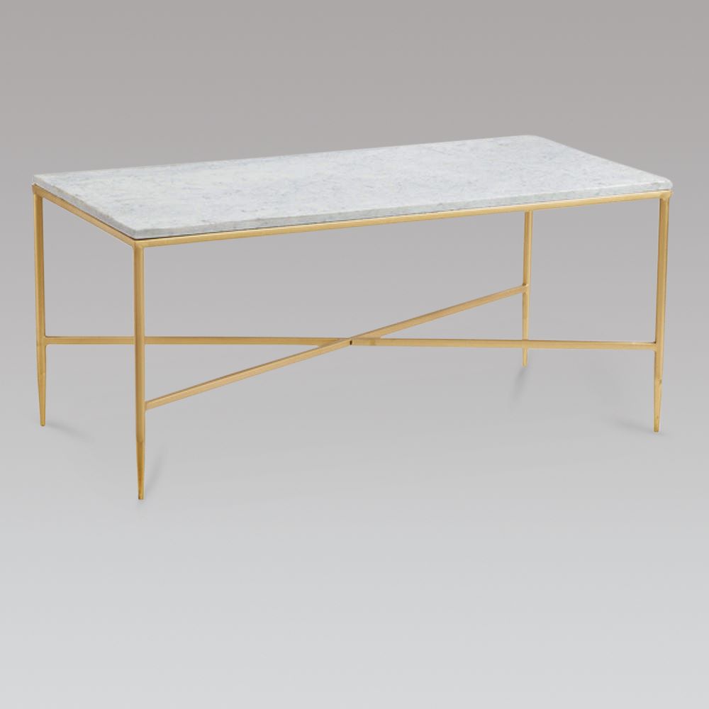 HERBERT Coffee Table Marble Top Gold IRON Base - perfect for holding drinks, decor, or lamps | Image 2 | InSTYLE Home & Rugs