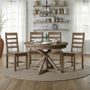 Irish Coast Round 47/63" Extension Dining Table - stylish chairs for any table | Image 2 | InSTYLE Home & Rugs