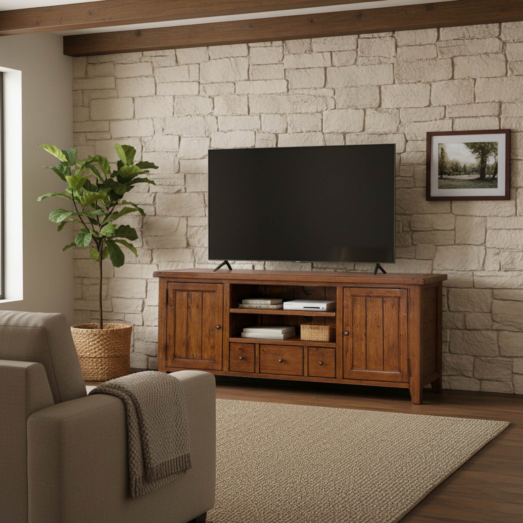 Irish Coast Regular Media Unit - sleek media unit for organizing your entertainment setup | Image 2 | InSTYLE Home & Rugs