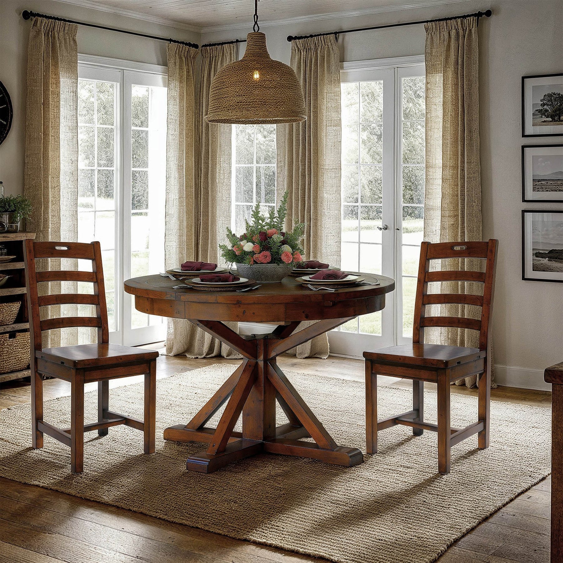 Irish Coast Round 47/63" Extension Dining Table - stylish chairs for any table | Image 2 | InSTYLE Home & Rugs