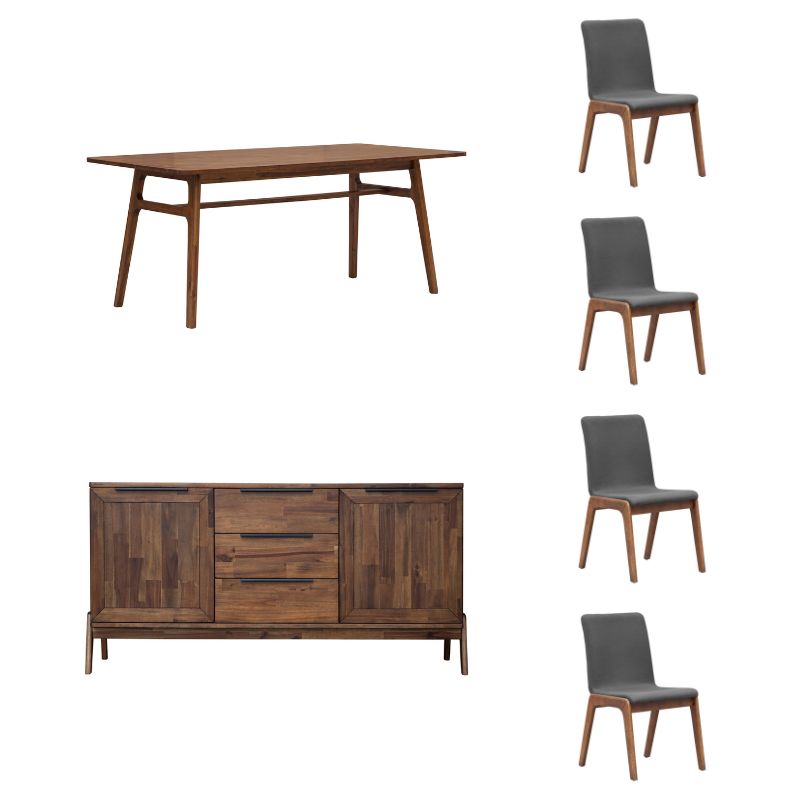 Remix Dining Table Set w/ Grey Chairs - elegant seating for dining areas | Image 1 | InSTYLE Home & Rugs