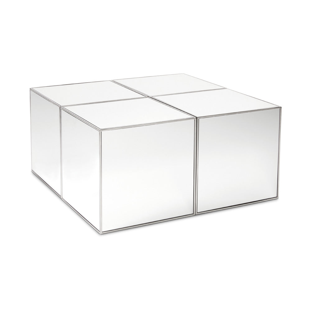 Mirror Cube/Side Table GY-ET-1363 Polished steel tube - perfect for holding drinks, decor, or lamps | Image 2 | InSTYLE Home & Rugs
