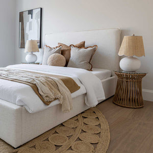 California Capri Accent Table in wicker with a tempered glass top | InSTYLE Home & Rugs