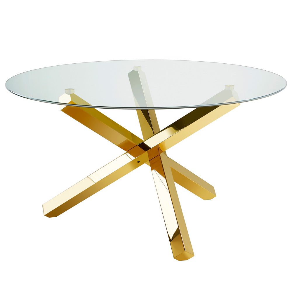 Helen Dining Table Gold - durable and easy to maintain, with a sleek, modern look | Image 1 | InSTYLE Home & Rugs