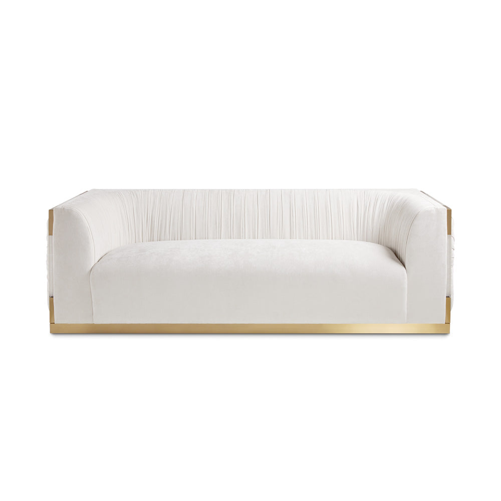 PALOMA SOFA GY-SF-8366ACR-BG Contessa Vanilla Fabric Brushed Gold Frame - luxury sofa for any space | Image 1 | InSTYLE Home & Rugs