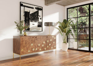 Kenzo Sideboard w/ Brass Hexagons - versatile sideboards cabinets for organized home storage | Image 7 | InSTYLE Home & Rugs