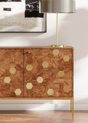 Kenzo Sideboard w/ Brass Hexagons - versatile sideboards cabinets for organized home storage | Image 6 | InSTYLE Home & Rugs