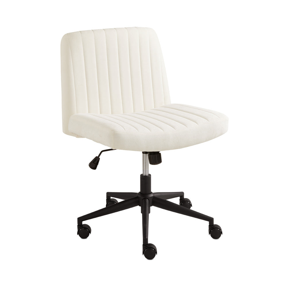 Office Chair GY-OC-5310 White Linen Black metal base - ergonomic furniture designed for productivity | Image 1 | InSTYLE Home & Rugs