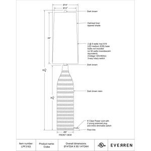 Crake LPF3163 - from table lamps to chandeliers and floor lamps | Image 4 | InSTYLE Home & Rugs