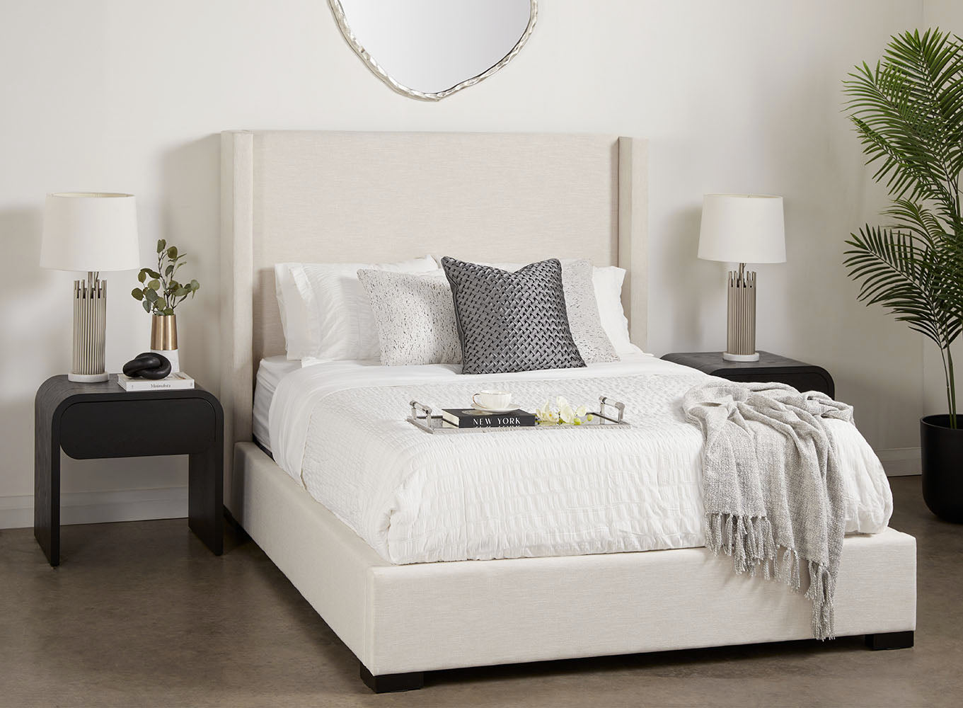WING KING Bed GY-BED-1188K beige fabric - stylish beds for any bedroom | Image 2 | InSTYLE Home & Rugs