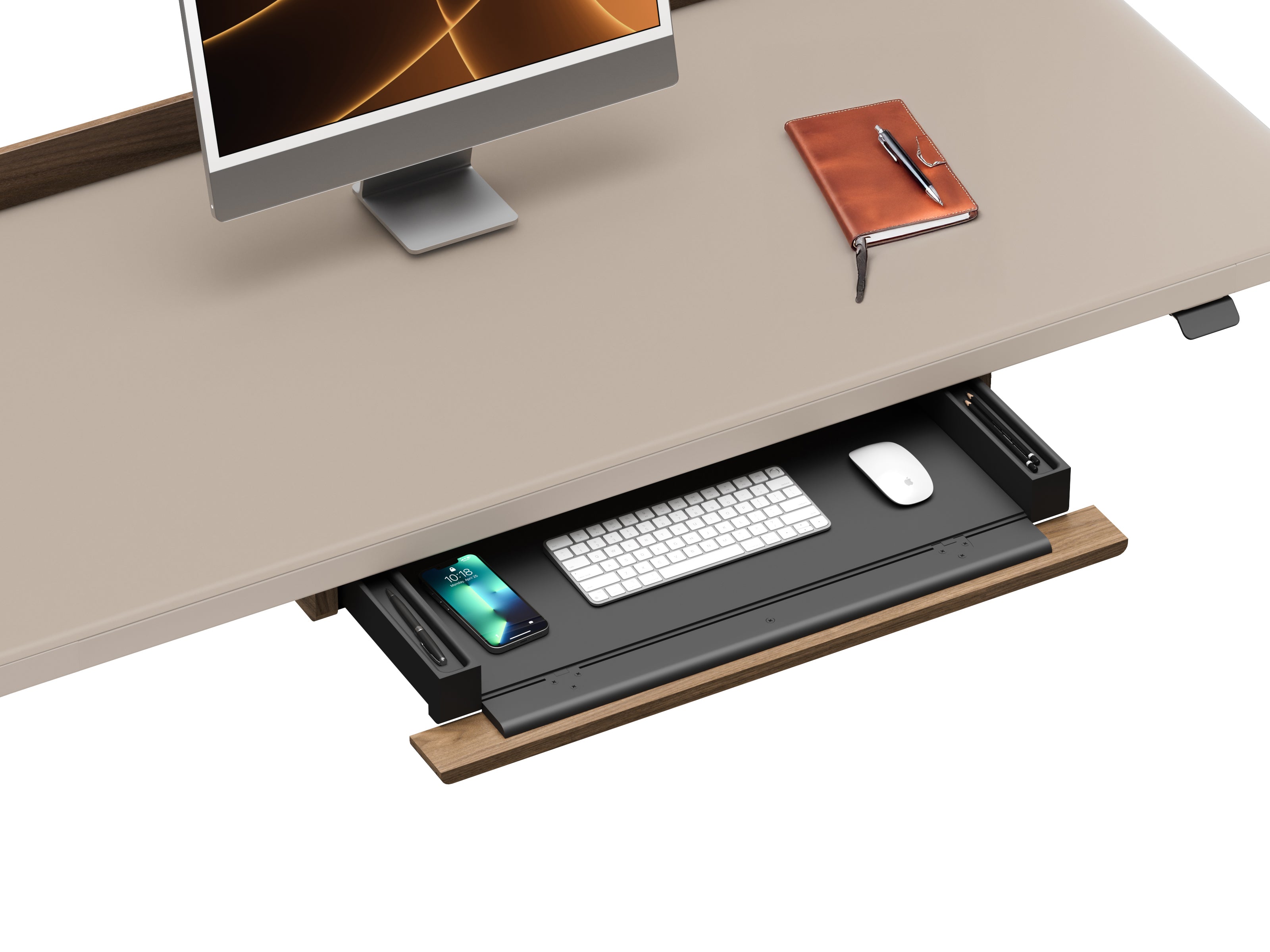BDI Luma 6769 Keyboard+Storage Drawer - keyboard drawer with integrated storage for efficient desk organization | Image 2 | InSTYLE Home & Rugs