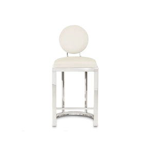 MILANA Counter Stool Morgan Ivory Polished Steel o laser cut | InSTYLE Home & Rugs