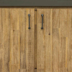 Irondale Vanity W61 in Solid Acacia Wood and Metal with White Basin - | Image 6 | InSTYLE Home & Rugs