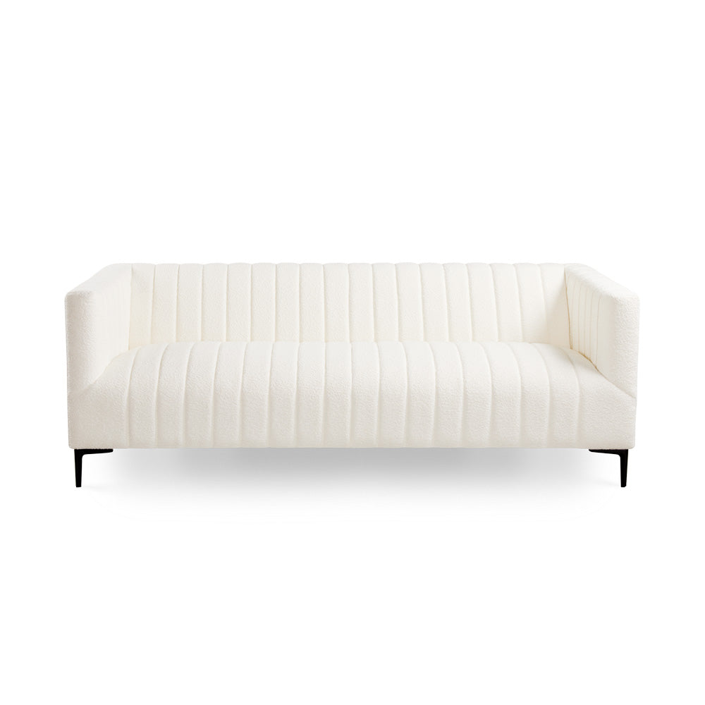 FLORIAN Sofa Boucle Fur Fabric Black Legs | InSTYLE Home & Rugs