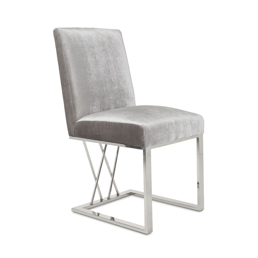 MARTINI Dining Chair GY-DC-8101 E-Grey Velvet Stainless steel Frame, - stylish chairs for any table | Image 1 | InSTYLE Home & Rugs