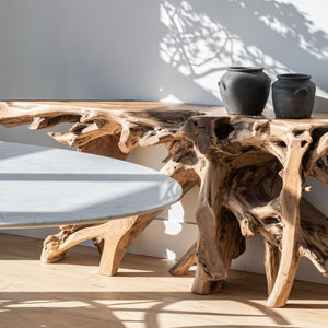 Natura Bebas Console — Live-Edge Solid Teak Root Console - live-edge teak-root console table, one of a kind | Image 15 | InSTYLE Home & Rugs