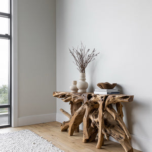 Natura Bebas Console — Live-Edge Solid Teak Root Console - live-edge teak-root console table, one of a kind | Image 13 | InSTYLE Home & Rugs