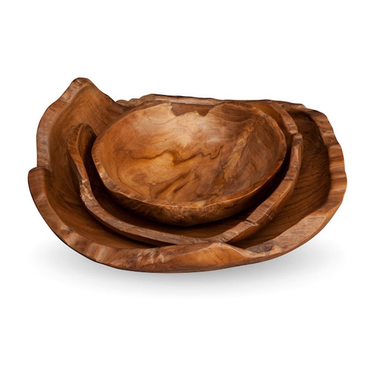 Natura Tipis set of three live-edge teak bowls | InSTYLE Home & Rugs