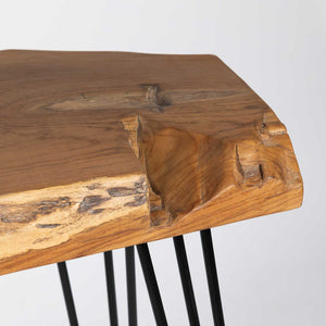 Natura Hairpin Console Table — Solid Teak with Hairpin Legs - live-edge solid teak console with mid-century hairpin legs | Image 7 | InSTYLE Home & Rugs
