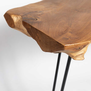 Natura Hairpin Console Table — Solid Teak with Hairpin Legs - live-edge solid teak console with mid-century hairpin legs | Image 11 | InSTYLE Home & Rugs