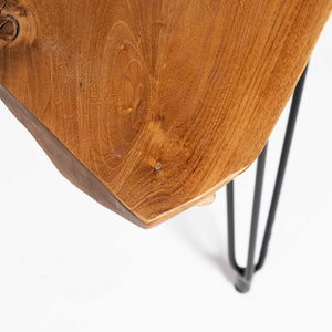 Natura Hairpin Console Table — Solid Teak with Hairpin Legs - live-edge solid teak console with mid-century hairpin legs | Image 13 | InSTYLE Home & Rugs