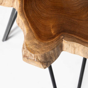 Natura Hairpin Nesting Table — Live-Edge Teak with Hairpin Legs - live-edge teak nesting tables with metal hairpin legs | Image 14 | InSTYLE Home & Rugs