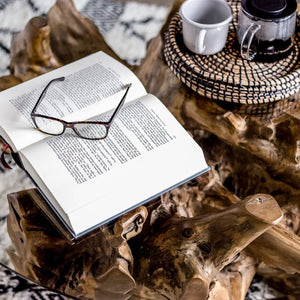 Natura Round Root Coffee Table — Teak Root with Glass Top - upcycled teak-root coffee table with a tempered glass top | Image 11 | InSTYLE Home & Rugs