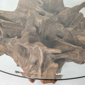 Natura Round Root Coffee Table — Teak Root with Glass Top - upcycled teak-root coffee table with a tempered glass top | Image 12 | InSTYLE Home & Rugs