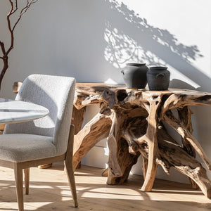 Natura Bebas Console — Live-Edge Solid Teak Root Console - live-edge teak-root console table, one of a kind | Image 6 | InSTYLE Home & Rugs