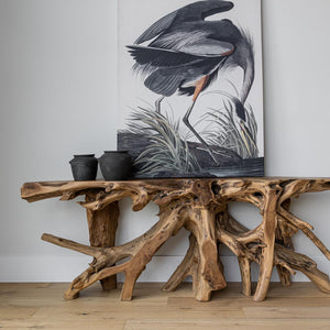 Natura Bebas Console — Live-Edge Solid Teak Root Console - live-edge teak-root console table, one of a kind | Image 4 | InSTYLE Home & Rugs
