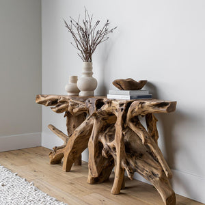 Natura Bebas Console — Live-Edge Solid Teak Root Console - live-edge teak-root console table, one of a kind | Image 7 | InSTYLE Home & Rugs