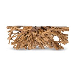 Natura Bebas Console — Live-Edge Solid Teak Root Console - live-edge teak-root console table, one of a kind | Image 1 | InSTYLE Home & Rugs